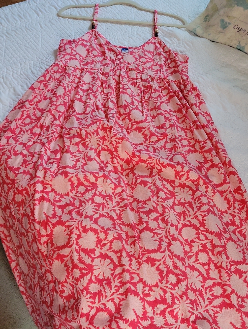 Old Navy Coral Pink Floral Maxi Dress Skirt
